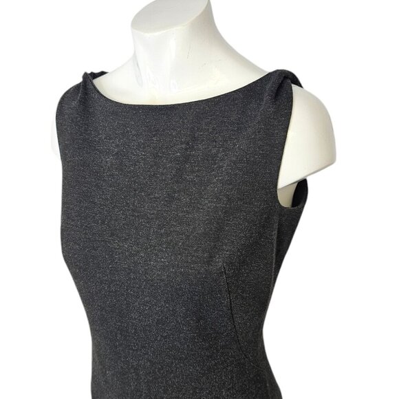 M.M.LaFleur Sheath Dress Size 0 Sleeveless The Lydia Ponte Charcoal Gray Stretch - Picture 4 of 10
